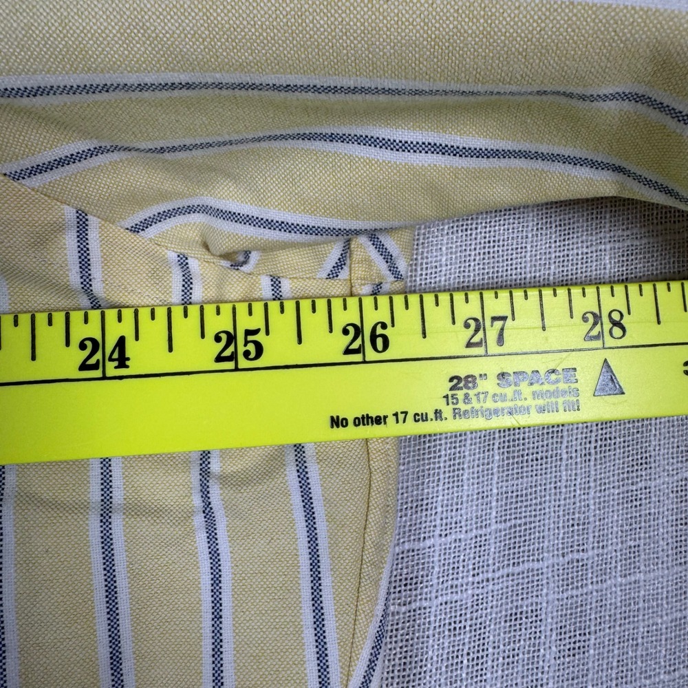 Ralph Lauren Button Shirt 17 34/35 Yellow Stripe Classic Fit Oxford Flesh Pony - Picture 10 of 16